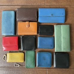 Louis Vuitton Epi Leather Wallets: Trifold Bifold Keychains Key Case Card Holder Bundle