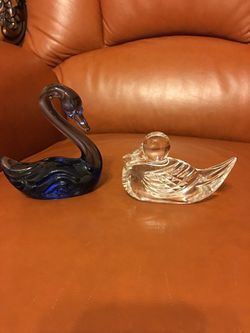 Waterford and Fenton Crystal Duck