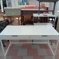 White IKEA ALEX Desk With Hidden Cable Management And 2 Drawers $140 OBO