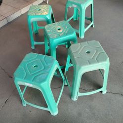 5 Plastic Stool Chairs