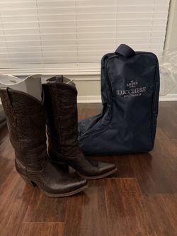 Lucchese Womens Andrea Boots 8.5 B Snip Toe Alpina Cafe excellent condition