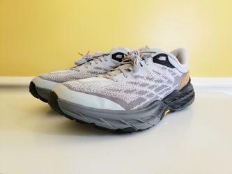 HOKA ONE ONE Mens Speedgoat 5 Vibram Sole Trail Running Shoes (12.5D) Gray/Black