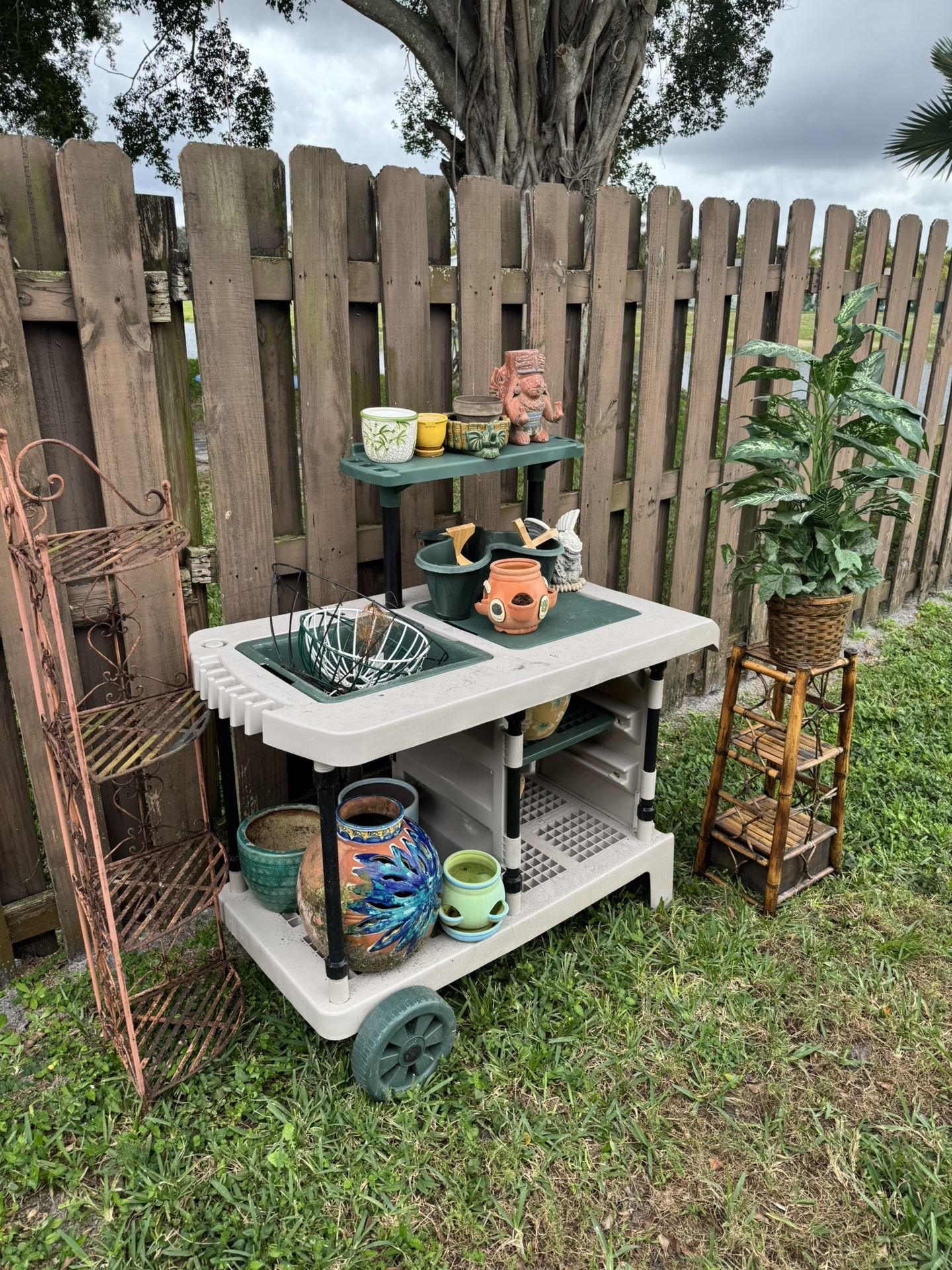 Gardening Cart And Pots