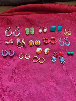 VINTAGE COSTUME JEWELRY EARRINGS SET(16)