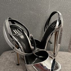JLO Silver heels