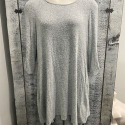 Apt.9 Light Heather Gray Sweater Dress Or Tunic W Pockets Size Large