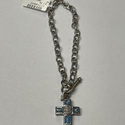 .925 Silver Cross Bracelet 