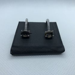 Earrings Woman ( Silver And Smoky Quartz)