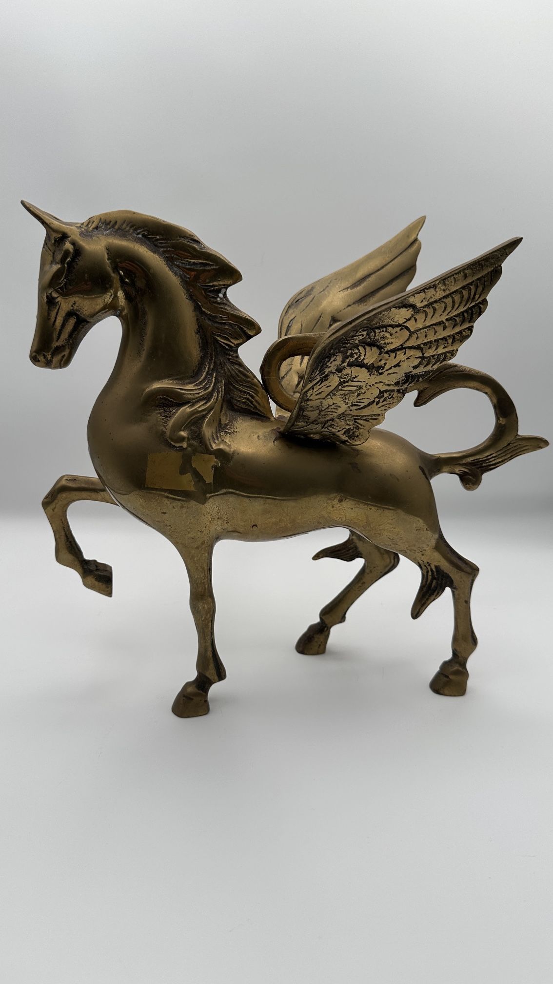Vintage Solid Brass Mythical Pegasus Statue