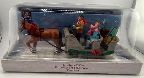 Carole Towne Sleigh Ride Christmas Village Accent Lemax 13912 Horse Drawn New