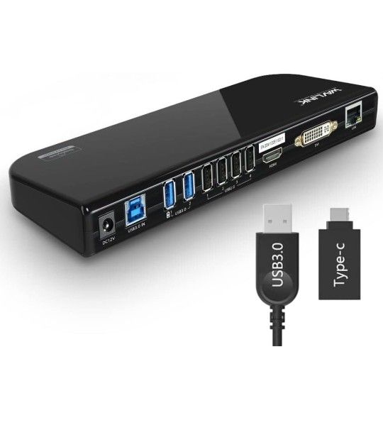 USB Laptop Docking Station Dual Monitors, DisplayLink Computer Dock for M1 M2