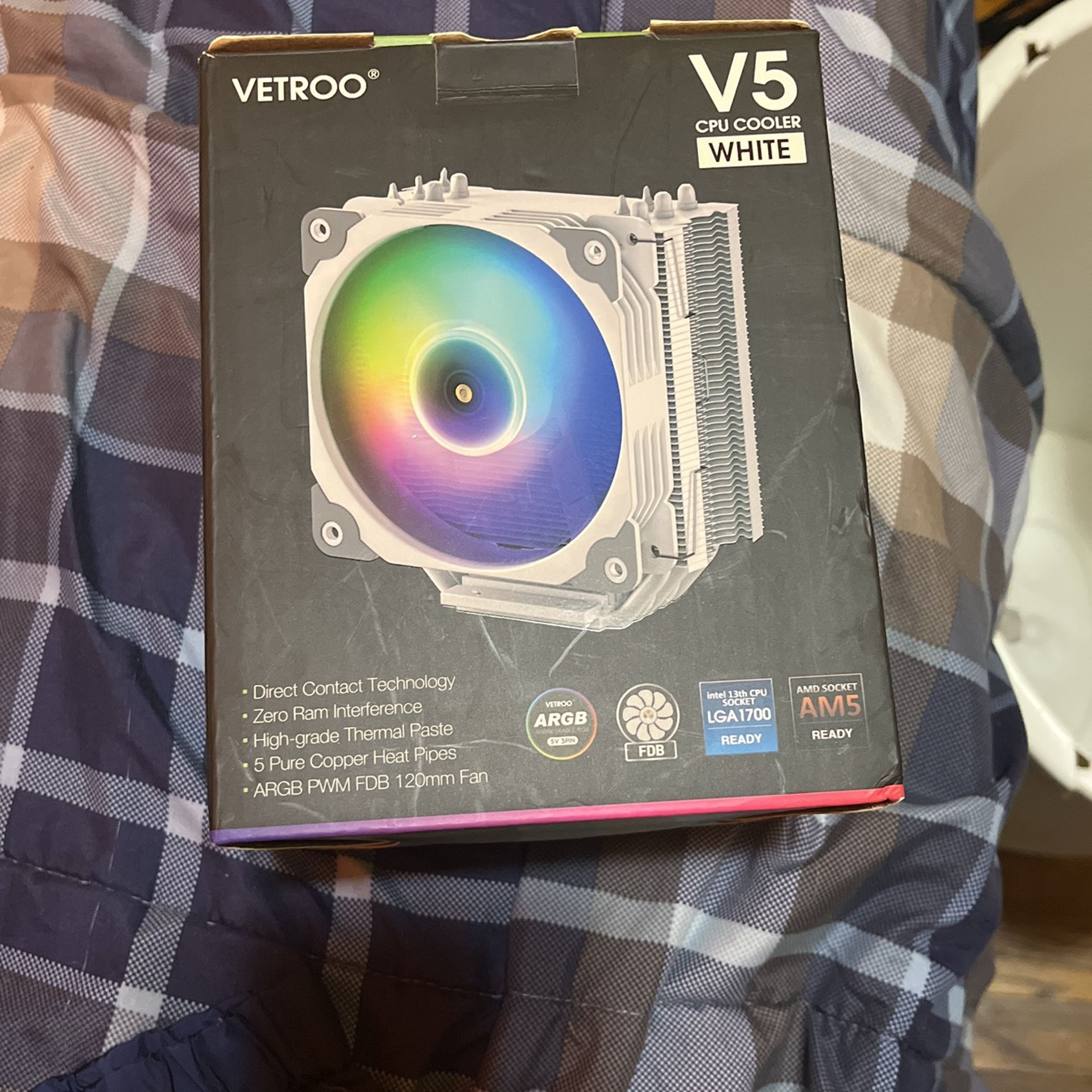 Vetroo CPU Cooler White