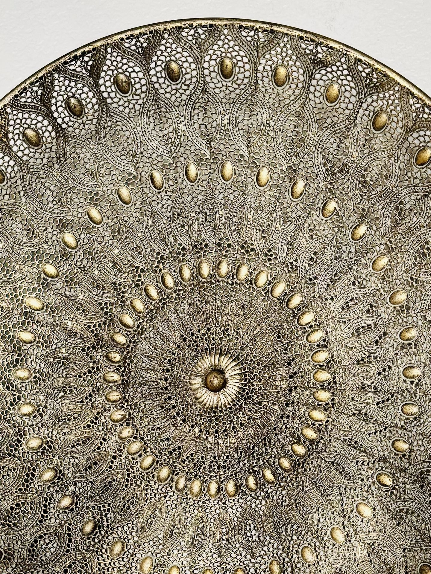 Large Gold Filigree Iron Medallion Wall Decor