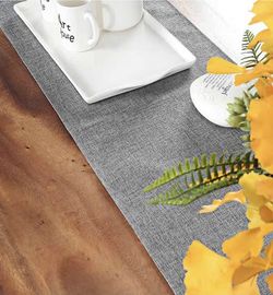 Rustic Grey Burlap Table Runner - 6ft (set of 2)