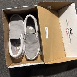 Vans Mens 7 Slip On Pros - Suede - Cloud Grey - New