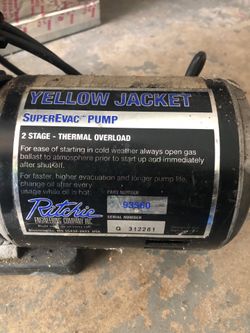 Yellow Jacket Super vacuum Pump 2 stage Ritchie