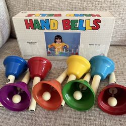 RARE MARVEL EDUCATION SET OF 8 HAND BELLS ACCURATE TONE BELLS
