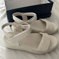 Beige Platform Flats