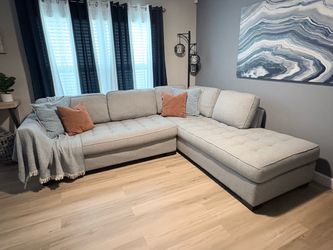 Gray Fabric Sectional Sofa with Chaise