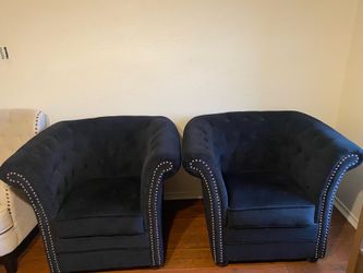 Black velvet chairs (pair)