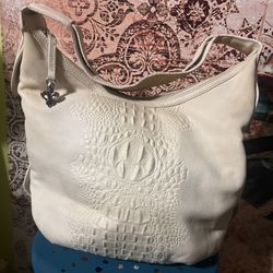 White leather bag