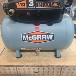 MCGRAW 3 Gallon 110 PSI Oil-Free Light-Duty Air Compressor with - Perfect for Cleaning, Inflation