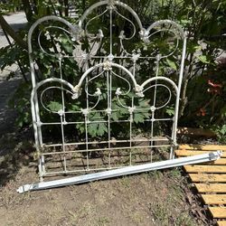 Queen Solid Metal Bed Frame (Possibly Antique)