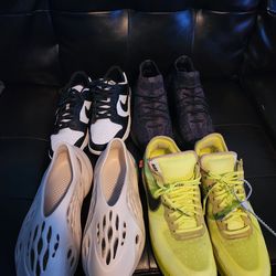 Nike air force 1's "off white"/yezzy Boost 380 "onyx"/yezzy foam rnnr/ Nike Dunk "panda" Bundle (Size's 10 and 11) Excellent Condition 100% Authentic 