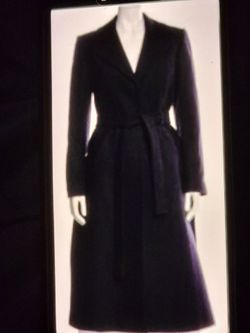 Reiss Black Long Wool Coat