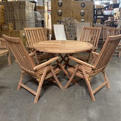 Teak Outdoor Round Dining Set