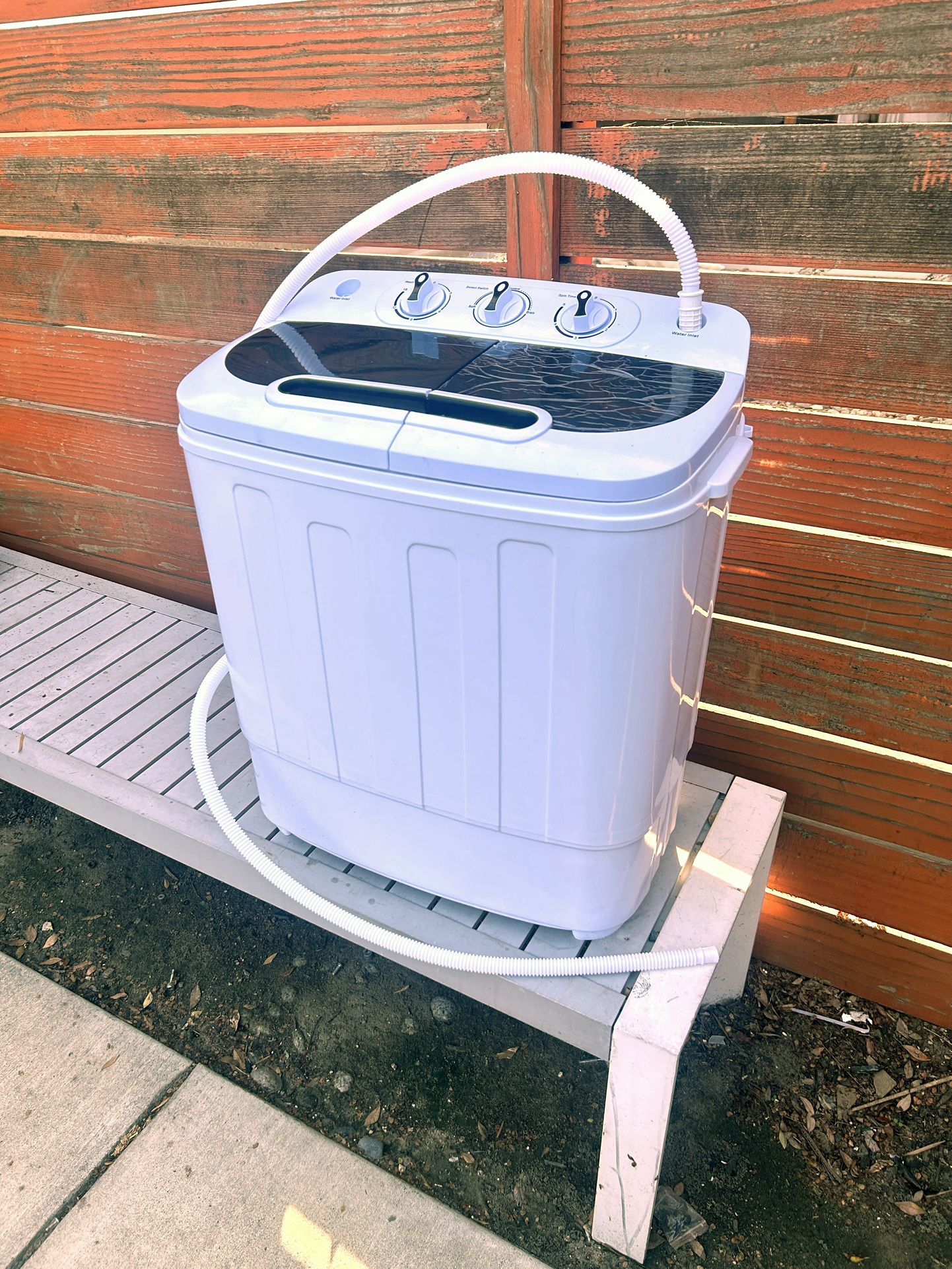 Portable Clothes Washing Machine Mini Twin Tub 13lbs Capacity Spin Dryer Compact Washer
