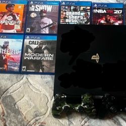 PS4 Pro w/ New Thermal Paste, 4 Controllers (2 Brand New) and New Power supply and  games.