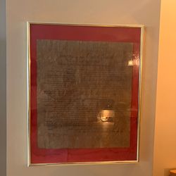 Vintage Bill of Rights Framed Copy 1789 Congress United States Parchment Style
