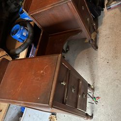 Antique Bench With Drawers
