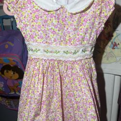 Bonnie Baby Smocked Floral Dress 4T