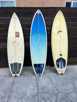 2 surfboards $100 each first one 6ft middle one 75” and 3 one 74” asking $100each thanks Blue one SOLD