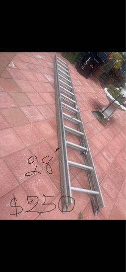 Good condition, 28 feet and more sizes available aluminum extension, Ladders