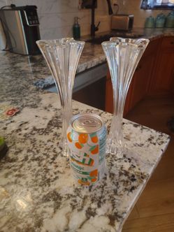 Set of 2 crystal candle holders