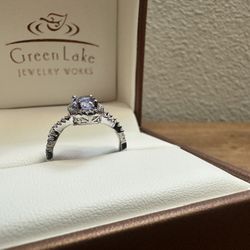 Lab-grown Oval Alexandrite Sterling Silver Braided Ring - Size 7.5