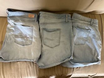Lot of 3 Light Wash Denim Shorts $5ea. Size 16/17