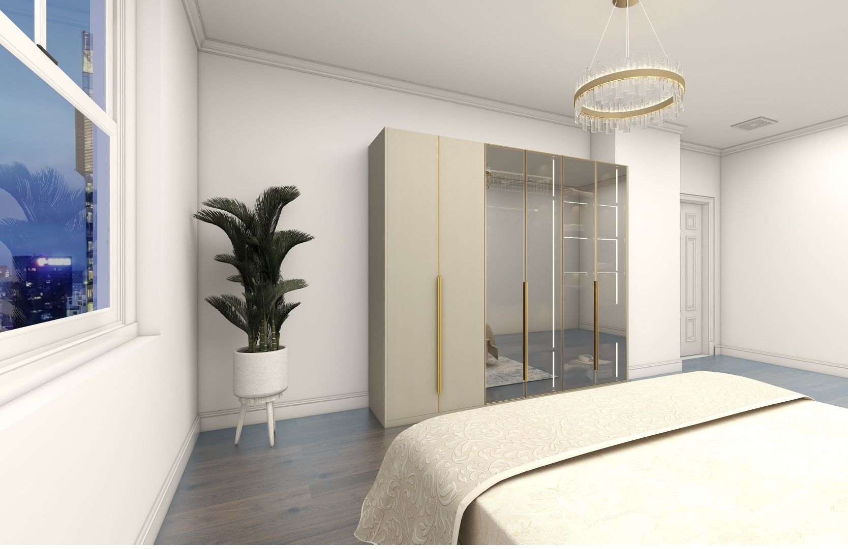 Custom-Built Wardrobe w/ LED Lighting & Soft-Close Drawers