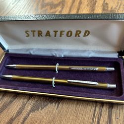 VTG Stratford, gold tone, pen, and pencil set