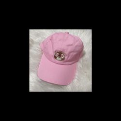 Pink bear baseball cap