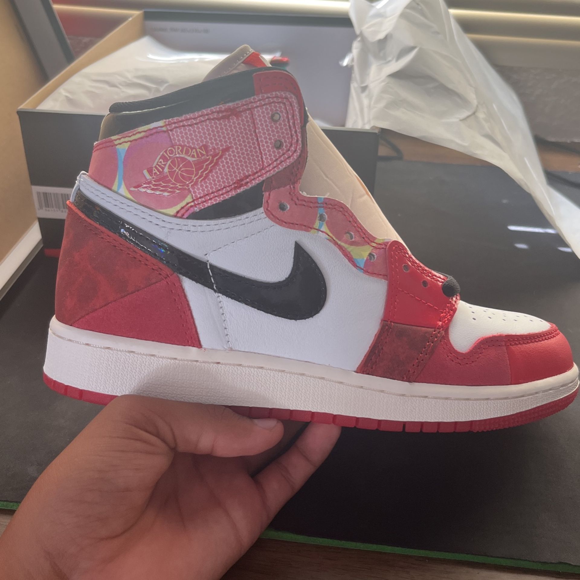 Jordan 1 High Spider-Man Across The Spider Verse Size 4y