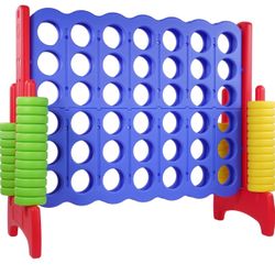 Elevon Giant 4-to-Score Game Set, 4-in-A-Row Jumbo with 42 Jumbo Rings & Quick-Release Slide, 3.6FT