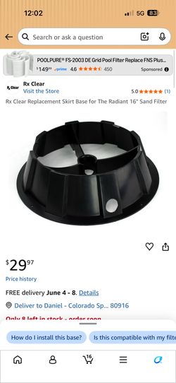 Rx Clear Replacement Skirt Base for The Radiant 16" Sand Filter