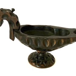 Vintage Hand Carved Wood Decorative Bowl. Made In Spain