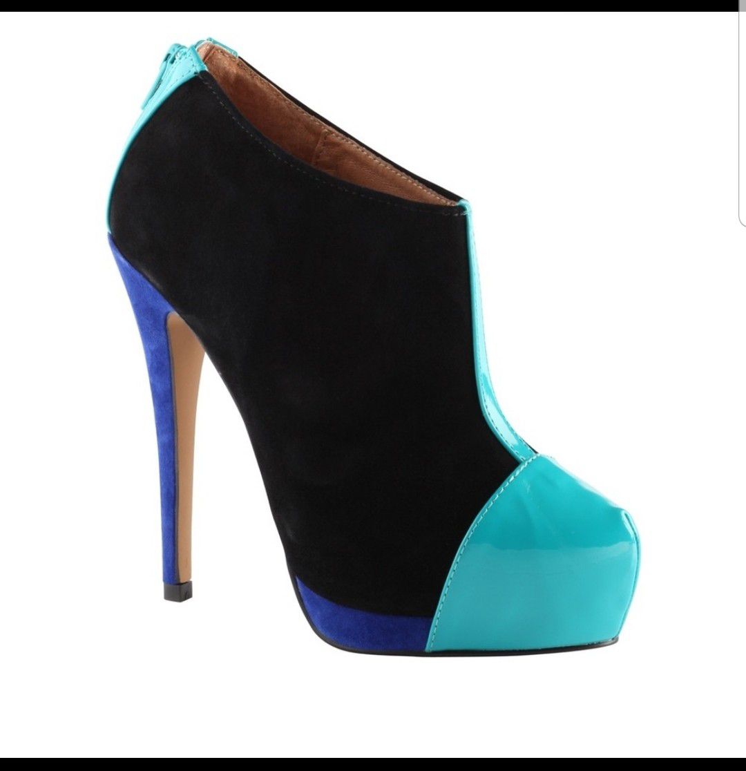 ALDO KORSEN Black Blue Platform Heels 8