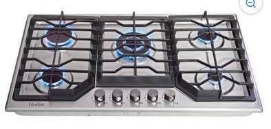 New Hothit 5 Burners 34 inch Gas Cooktop 36000 BTU Stainless Steel Gas Range Top Gas Cooker Stove