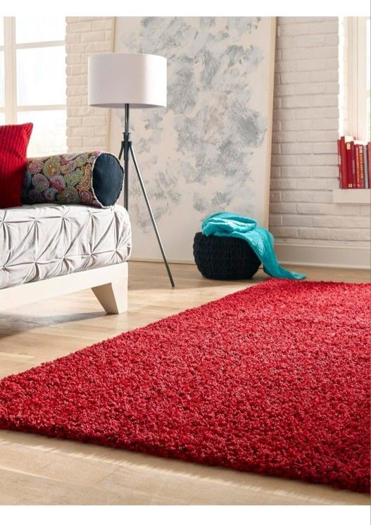 Shaggy Red Rug